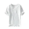 Cotton Linen Comfortable Loose Short-sleeved T-shirt
