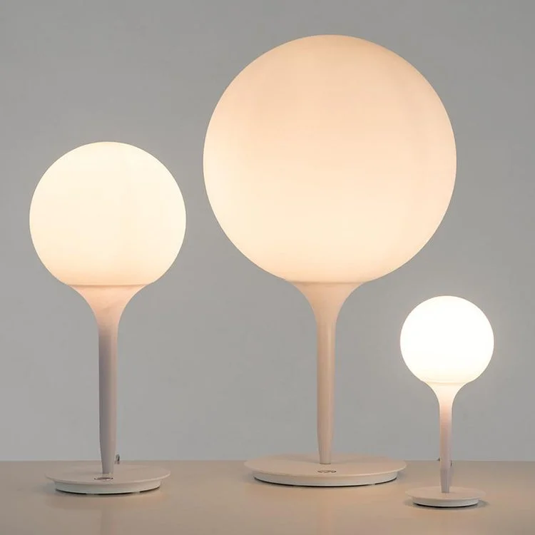 White glass ball table lamp