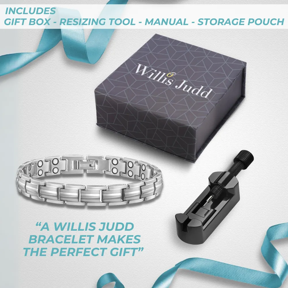 Ladies Magnetic Therapy Bracelet Double Row Magnets - Titanium