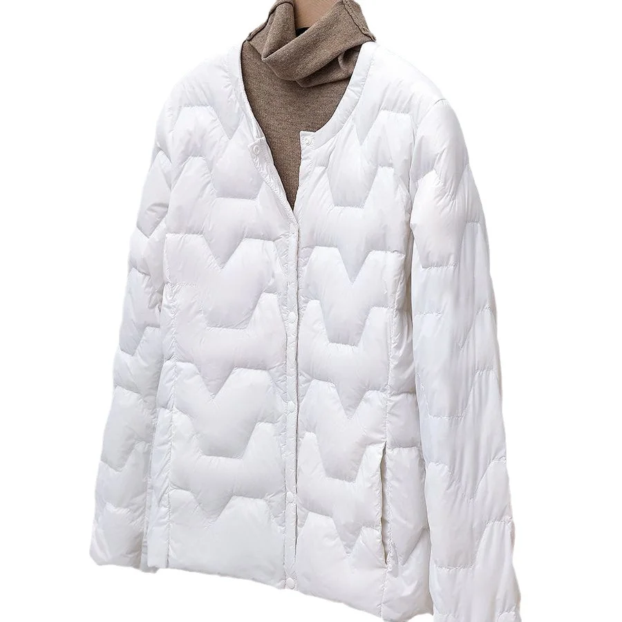 Toloer Autumn Winter New Round Collar Light White Duck Velvet Female Short Money Inside Outside Wear Warm Light Down Jacket Coat Tide-Outfit Ideas