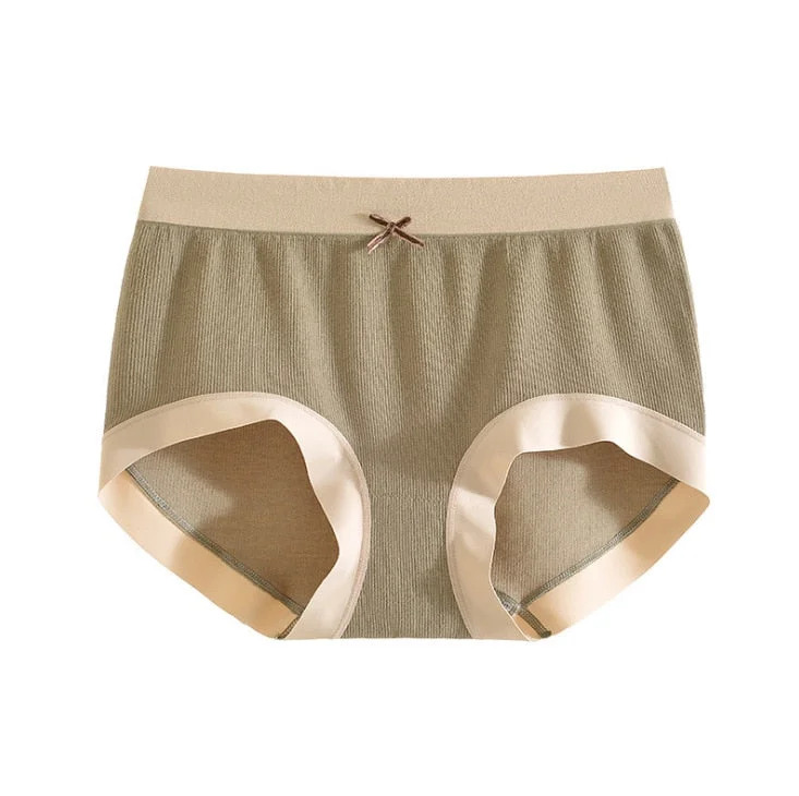 New  Women's Underwear Sexy Solid Color Panties Japanese Cute Girl Comfort Briefs Mid Waist Seamless Underpants Female Lingerie