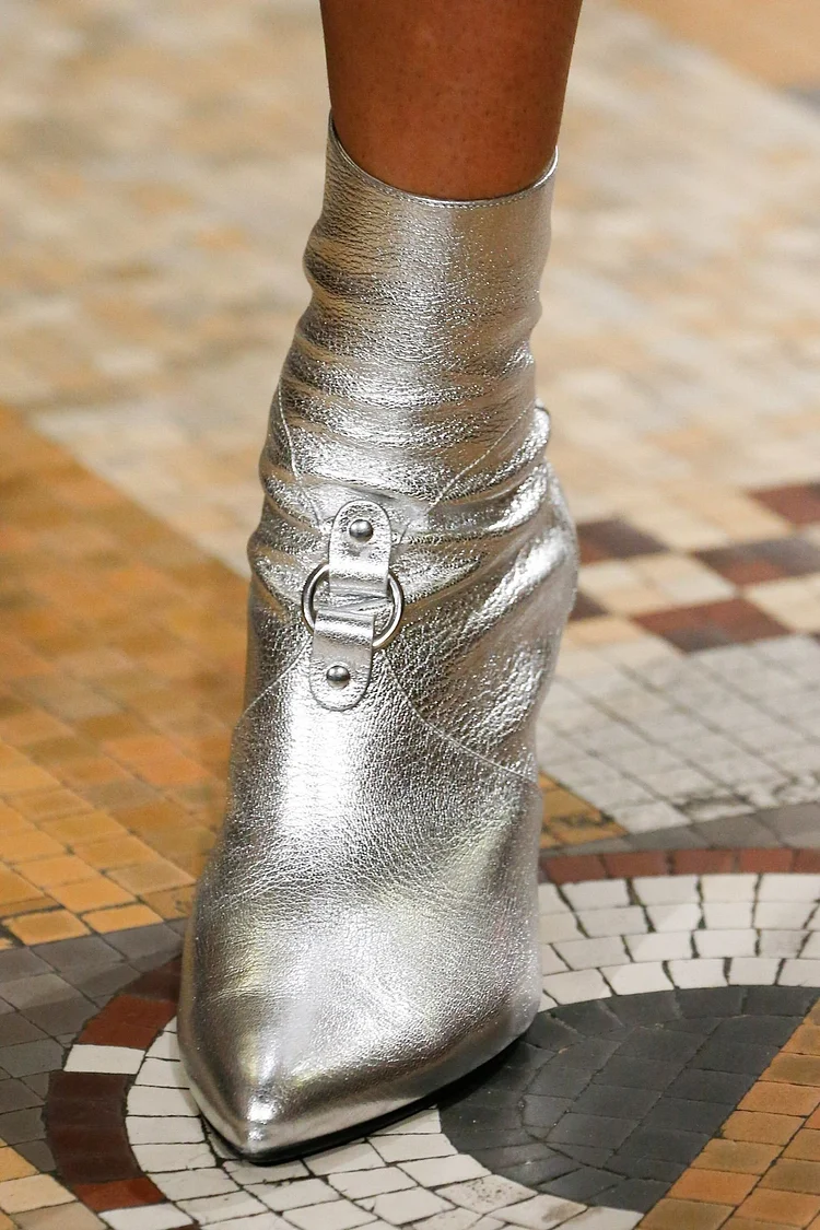 Silver cheap chunky boots