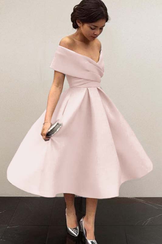 Hidais Stunning Sky Blue Off the Shoulder Sleeveless A Line Short Homecoming Dress 