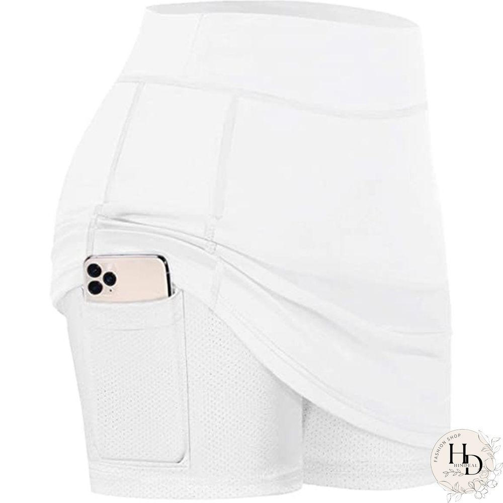 Womens Summer Athletic Tennis Skirt Golf Inner Shorts Elastic Sports Running Skort
