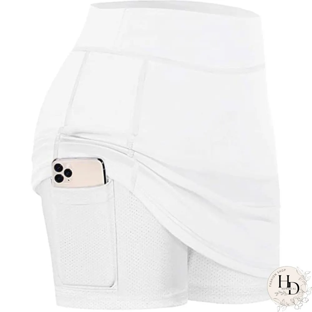 Womens Summer Athletic Tennis Skirt Golf Inner Shorts Elastic Sports Running Skort