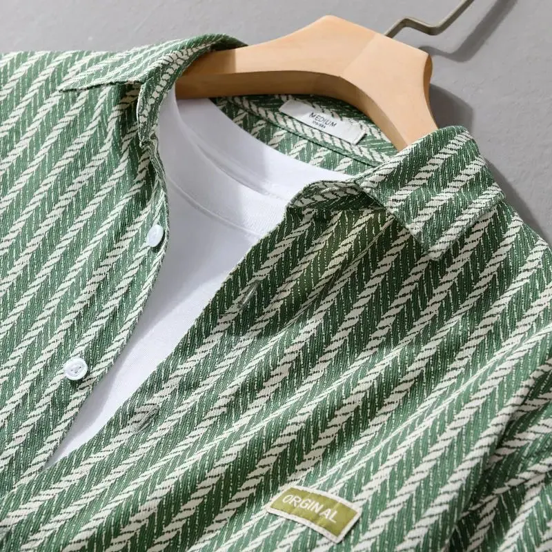 Men's Berrand Cotton Shirt &ndash; Lightweight Vertical Stripe Casual &ndash; view 2