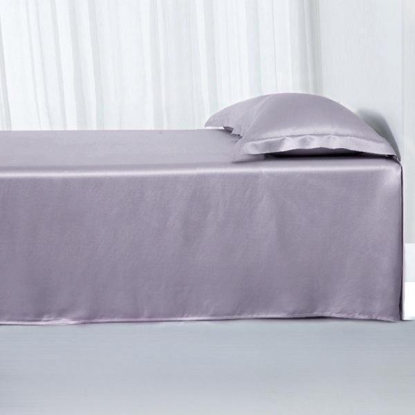 19 Momme Silk Flat Sheets Light Purple