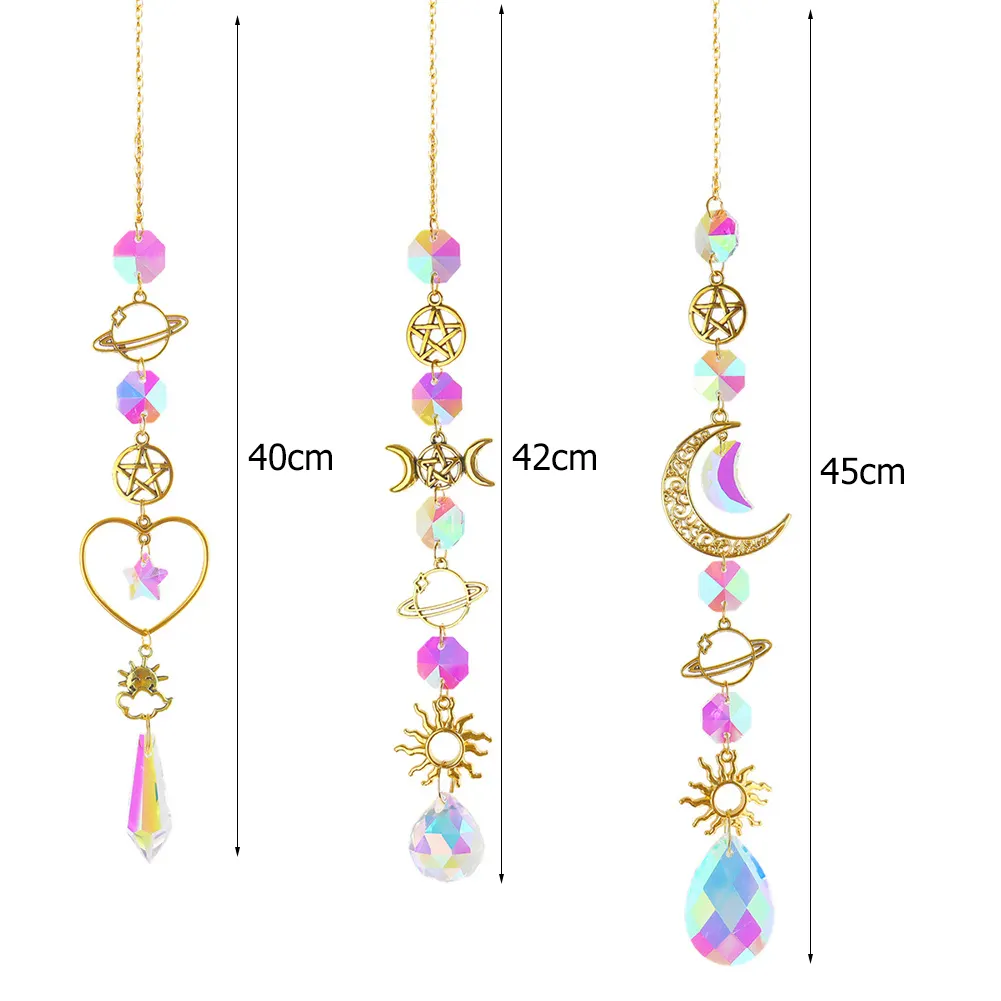 Star Crystal Chandelier Lighting Wind Chimes Curtain Home Garden Pendants