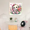 Rabbit and Flowers Full Stamped Cross Stitch Kit 18CT 2-Strand 25x25cm