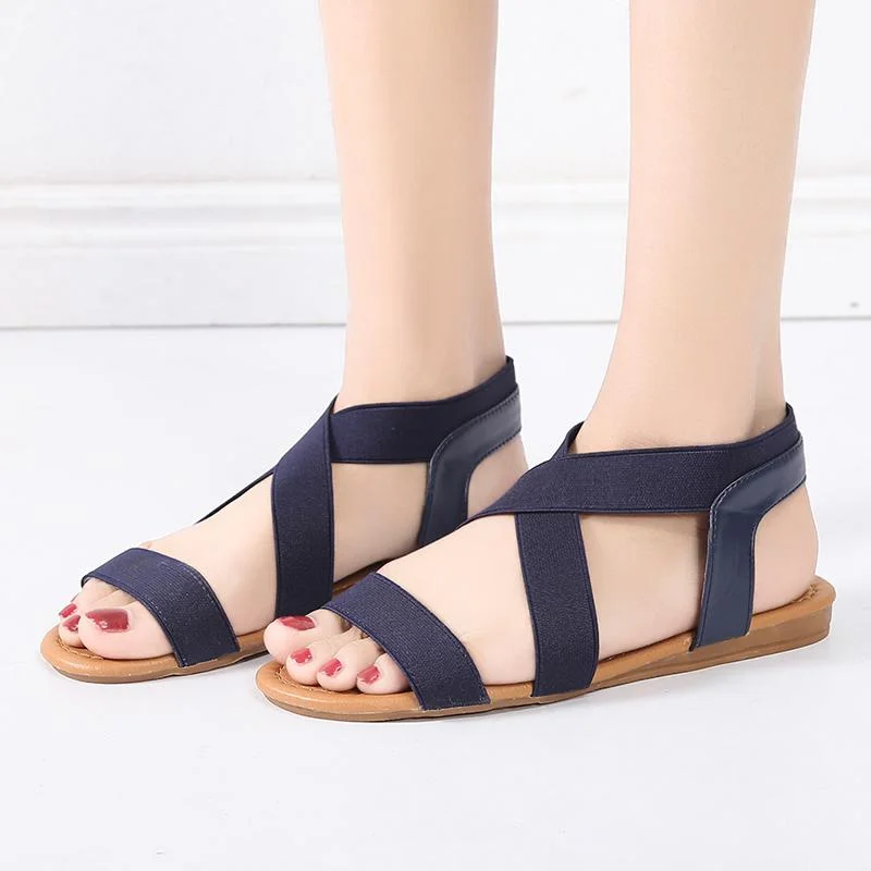 Women Sandals Flat With Shoes Bandage Bohemia Leisure Lady Sandals Peep-Toe Outdoor women's summer footwear Shoes