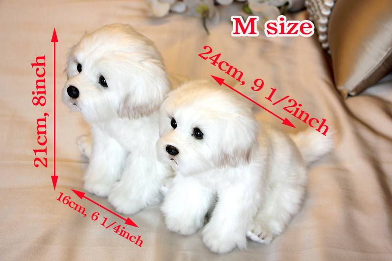Tegooe Realistic White Fluffy Puppy Stuffed Animal Doll - Simulation Pet Plush Toy