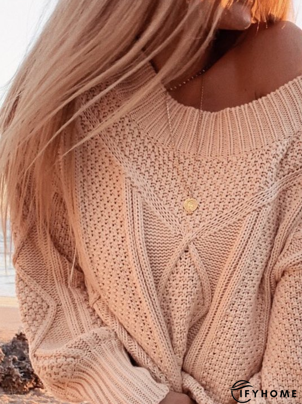 Long Sleeve Solid Casual Tunic Sweater Knit Jumper | IFYHOME