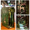 3D Wooden Puzzle Bookend Dollhouse Forest Deer Book Nook with Light Bookshelf Insert Decor 