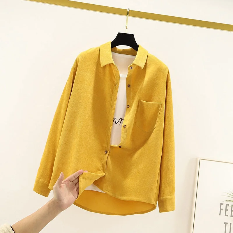 Button Down Shirt For Women Womens Tops And Blouses Womenswear Long Sleeve Ladies Clothing 2020 New Fashion Loose Solid White