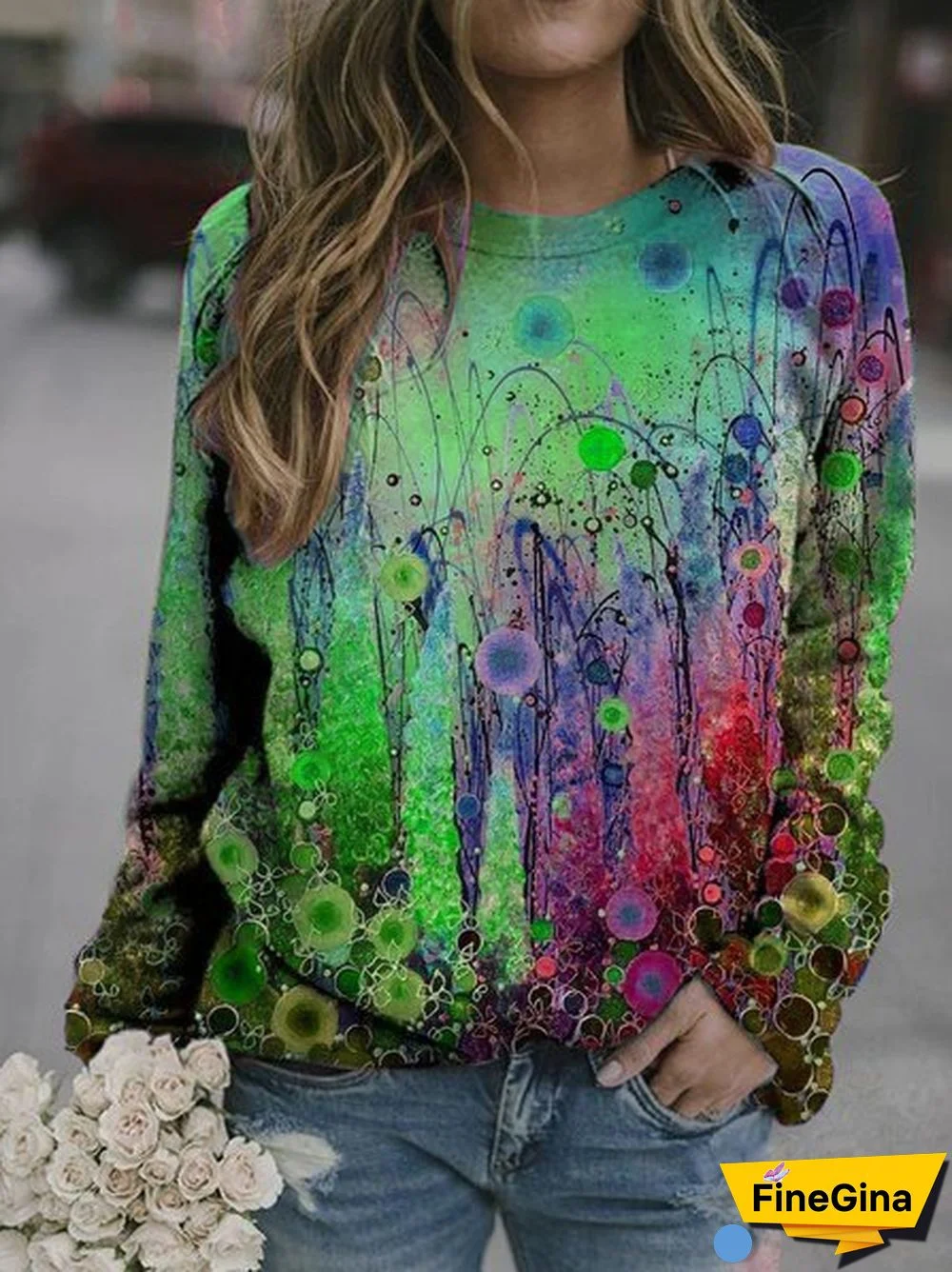 Colorful Dandelion Painting Print Fleece Sweatshirts