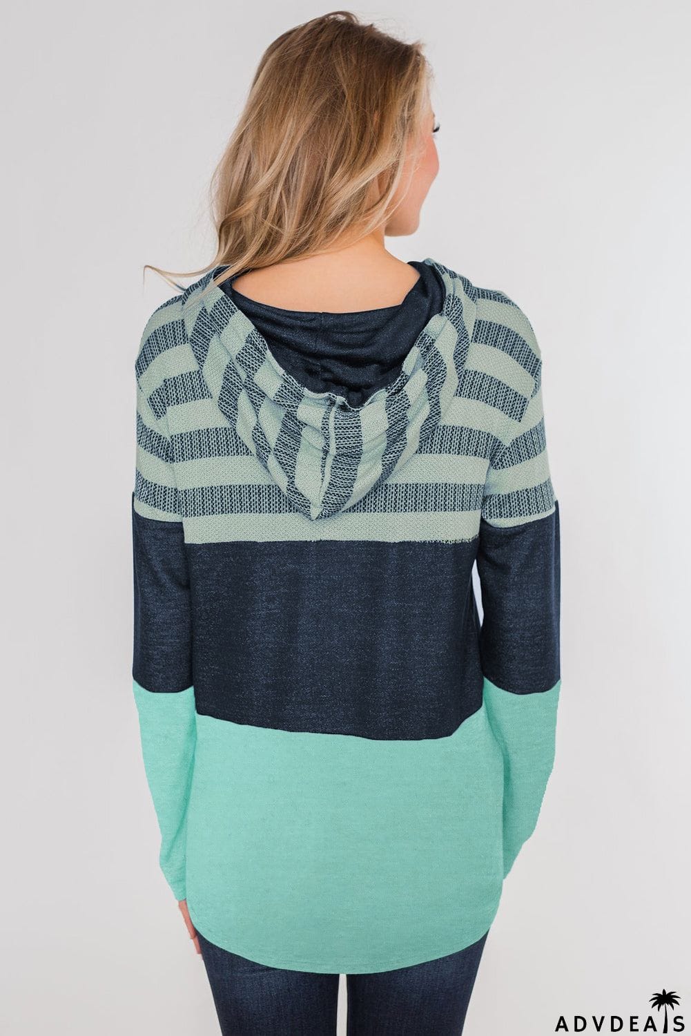 Color Block Drawstring Hoodie