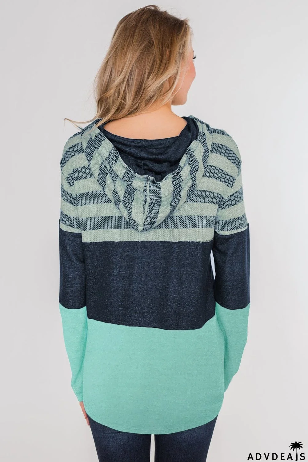 Color Block Drawstring Hoodie