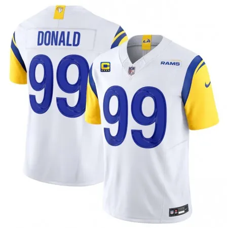Men's Los Angeles Rams #99 Aaron Donald White 2023 F.U.S.E. With  4-Star C Patch Vapor Untouchable Limited Stitched Football Jersey