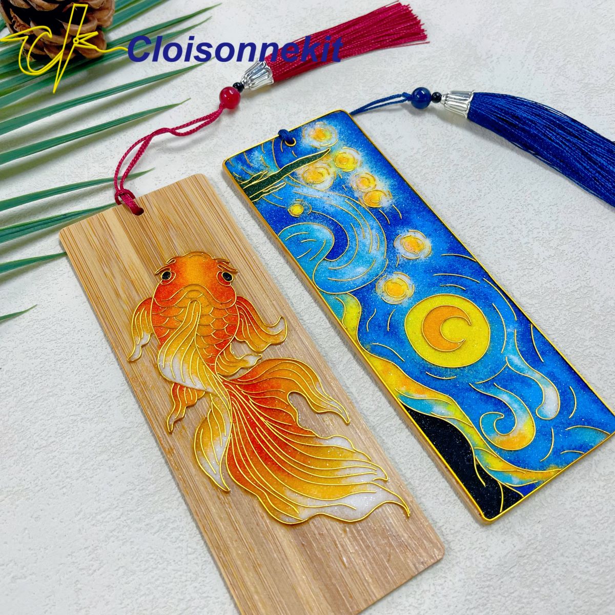 Panda, Koi, Starry Night Bookmarks - Cloisonne Painting Art Kits