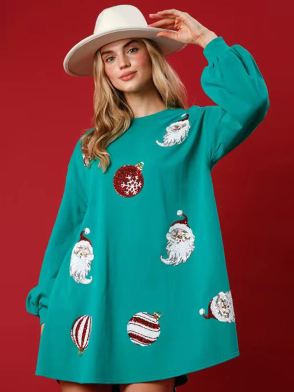 New Christmas new style Christmas ball sequin long-sleeved sweatshirt