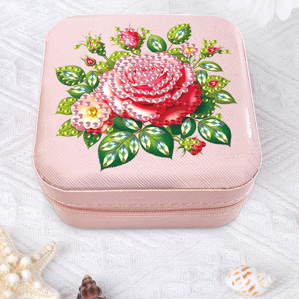 5D DIY Rose Special Shape Diamond Painting Jewelry Box for Art Crafts