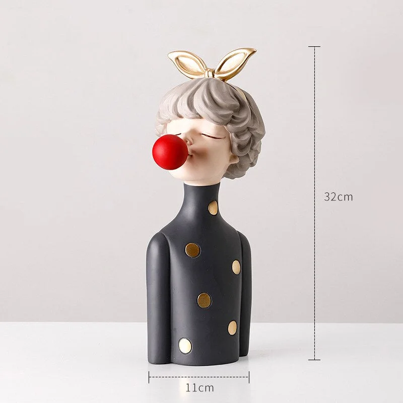 Moden Girl Sculpture Resin Art Statue Fairy Fashion Nordic Home Decoration Tabletop Figurines Gifts Bedroom Decor Accessories