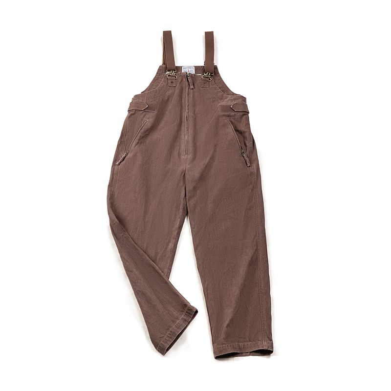 Bonusbuk Maden Vintage Large Pockets Navy Deck Overalls Men's Straight Loose Workwear Pants Uncle Fu Amekaji Adjustable Straps Jumpsuit