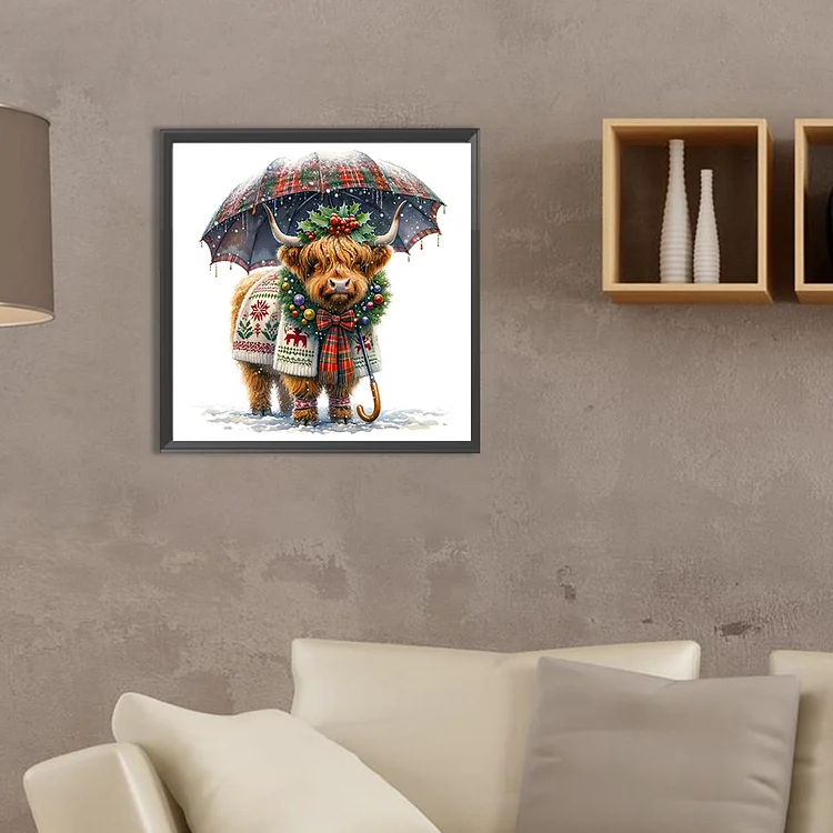 502 - 8x8 Baby Highland Cow Diamond Painting