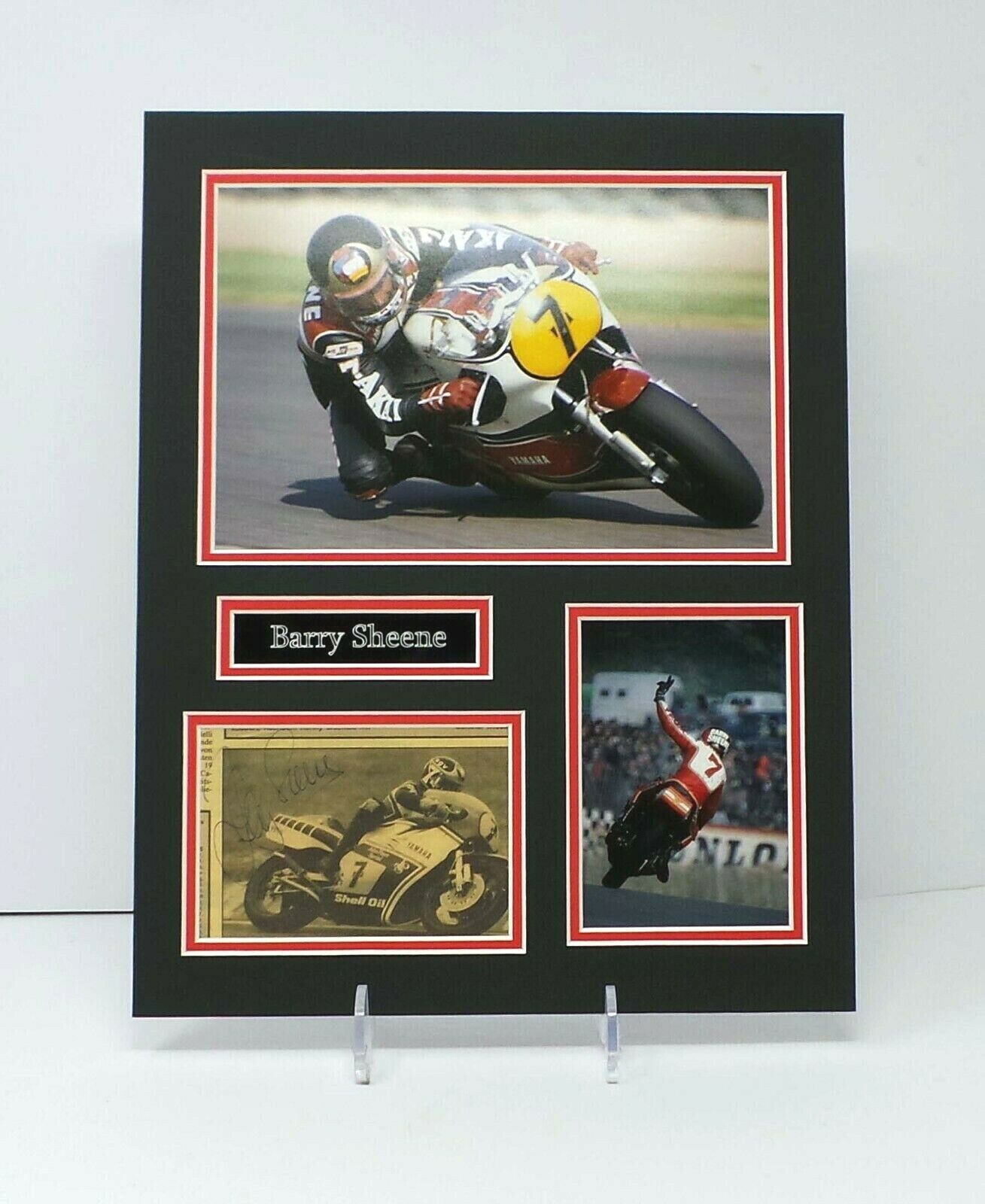 Barry SHEENE Signed Mounted Photo Poster painting Display AFTAL RD COA Suzuki Motorbike Legend