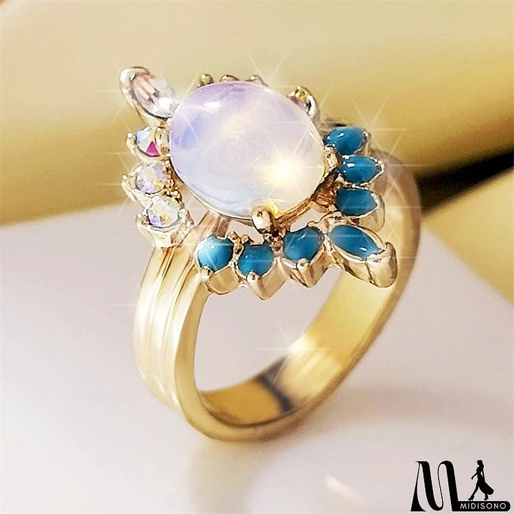 Lady Splendid Creative Colour Flower Engagement Ring