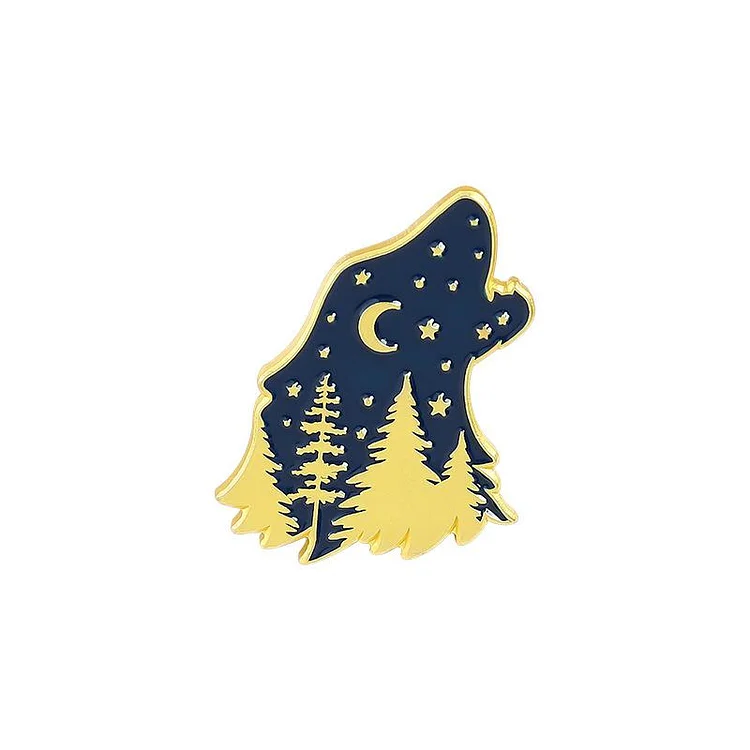 Creative Wolf Head Wood Pins