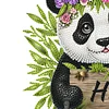 (US Local)Panda Theme Wood DIY Diamond Painting Hooks Home Decor Craft Kit for Wall Decor