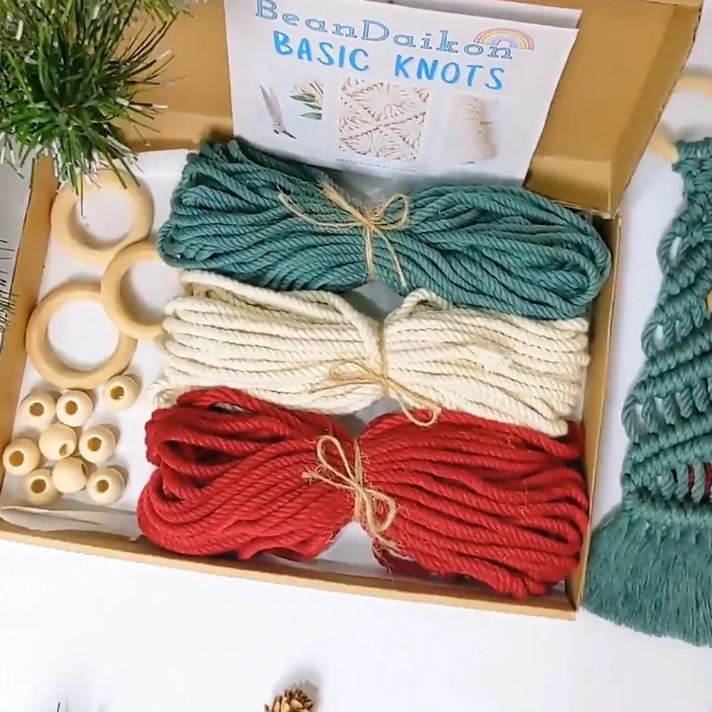 Handmade Christmas tree DIY cotton rope woven material pack