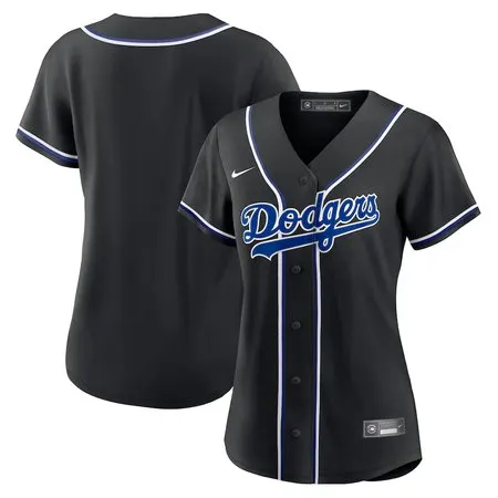 Women's Los Angeles Dodgers  Black Lights Out Replica Jersey