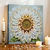 DIY Pearl Painting Sunflower for Home Wall Decor with Frame(25x25cm)