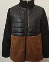 Down Jacket Patchwork Contrast Lambs wool