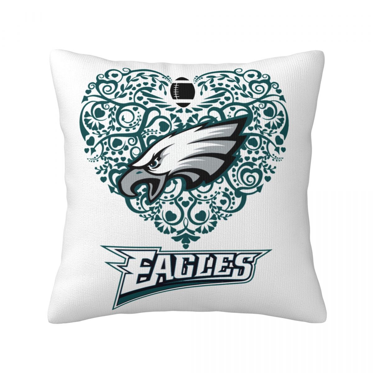 Philadelphia Eagles Heart Decorative Square Throw Pillow Covers