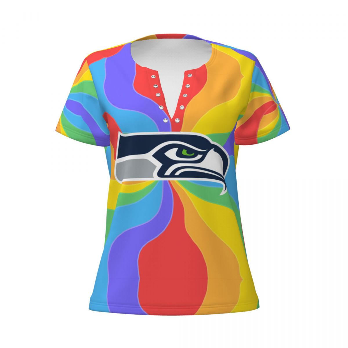 Seattle Seahawks Pride Womens Summer Sexy V Neck Tee