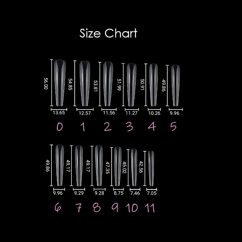 3XL Coffin Extra Long Full Cover False Nail Tips Acrylic Press On Extendo Salon Manicure Artificial Fake Nails-Nail Inspo