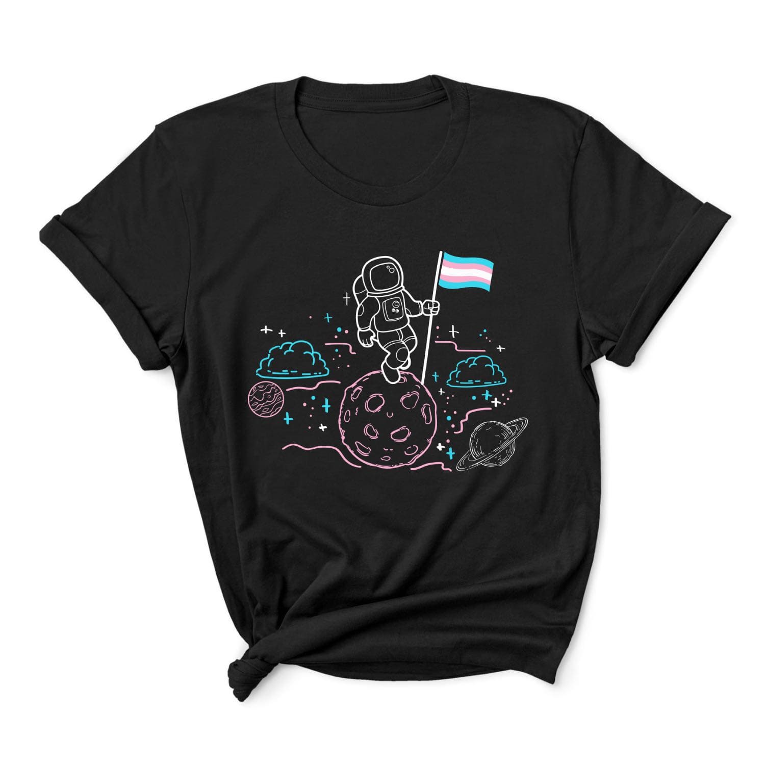 Astronaut transgender flag t-shirt