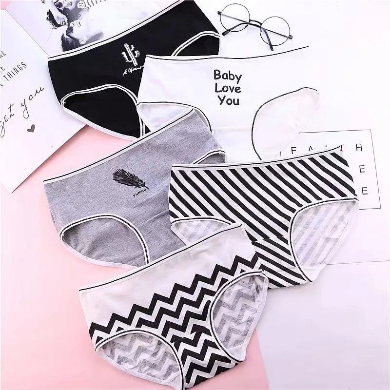 New 5pcs Teenage Flamingos Underpants Young Girl Briefs Comfortable Cotton Panties Kids Underwear