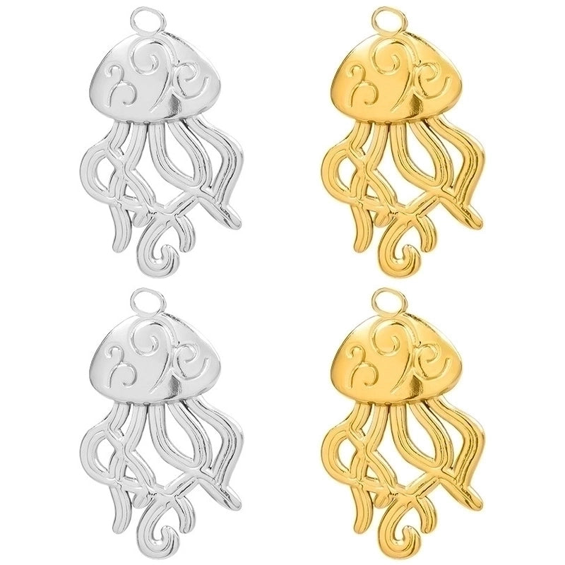 1 Piece 20 * 33mm Hole 2~2.9mm 304 Stainless Steel 18K Gold Plated Jellyfish Polished Pendant