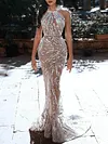 Beaded Sleeveless Evening Maxi Dress
