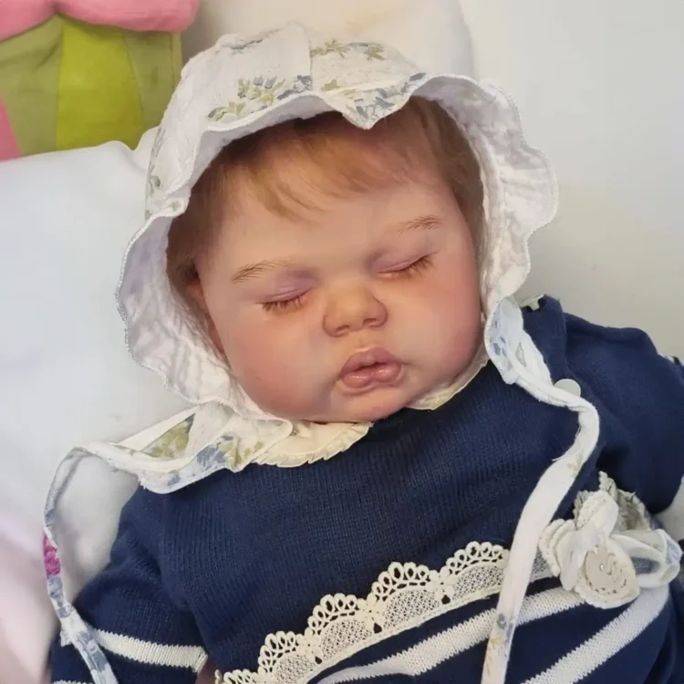  [New] 20" Reborn Lifelike Sleeping Baby Girl Salltu Cloth Body Reborn Doll with Heartbeat💖 & Sound🔊 - Reborndollsshop®-Reborndollsshop®