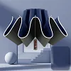Umbrella Mechanical Handle Safety Reflective Umbrella Black Glue Waterproof Sunscreen Reverse Umbrella Three Fold Business 10 Bone Sunny Umbrella