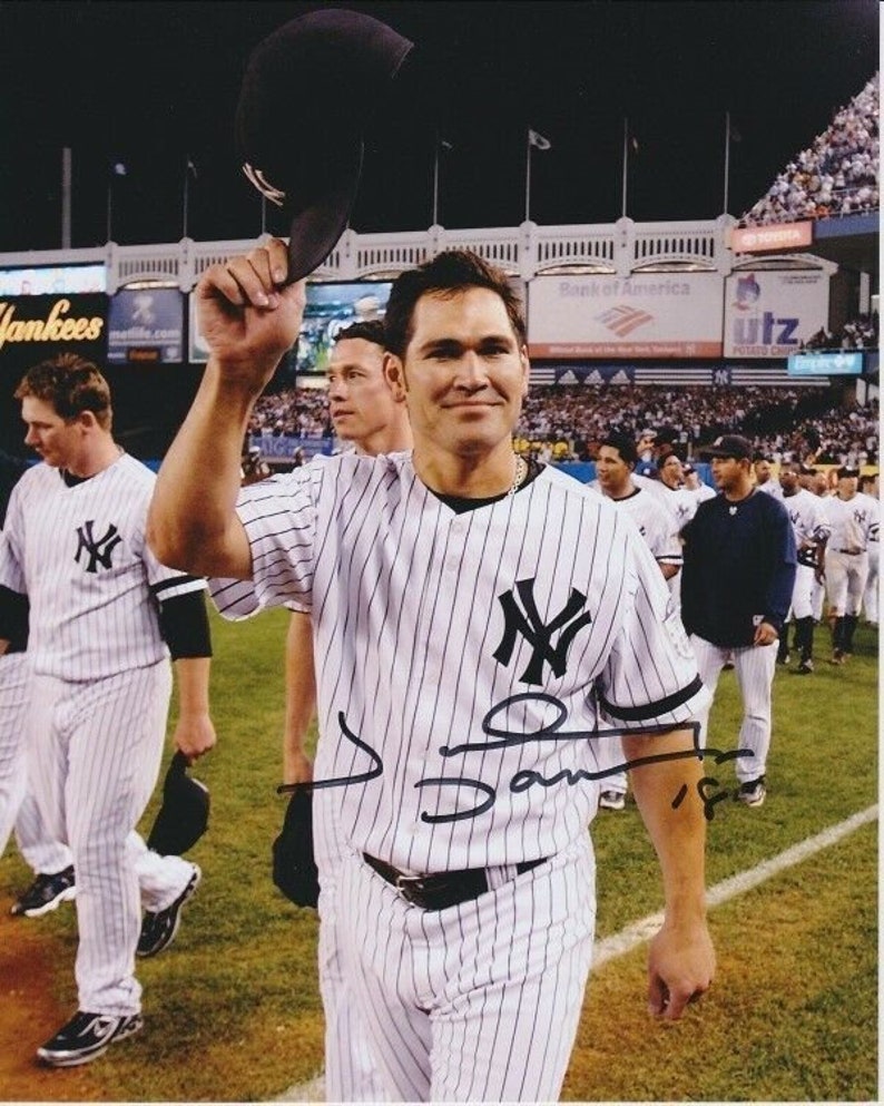 Johnny damon signed autographed new york yankees Photo Poster painting