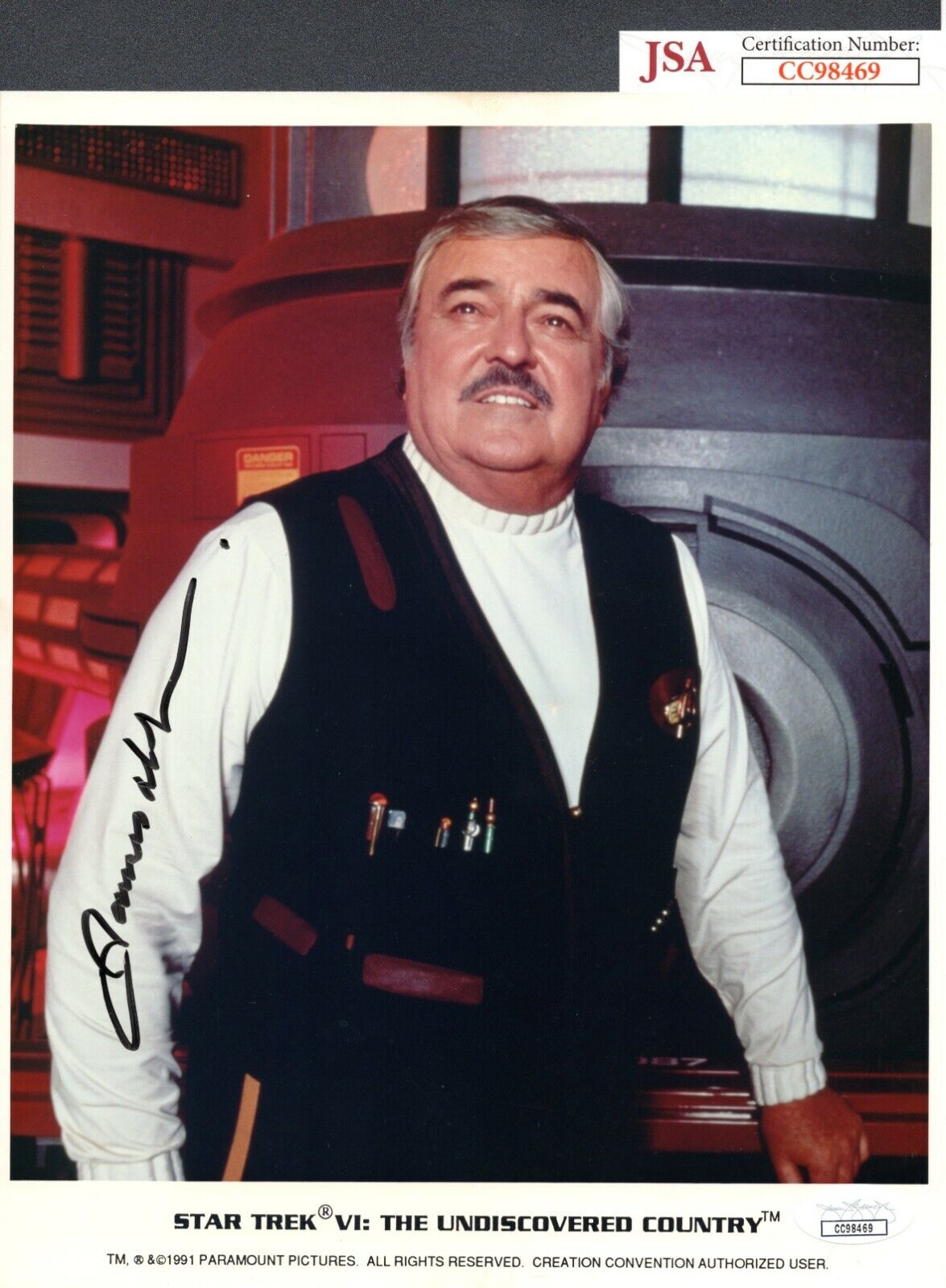 JSA James Doohan Montgomery Scotty Star Tek Autographed 8x10 Photo Poster painting TRB 401