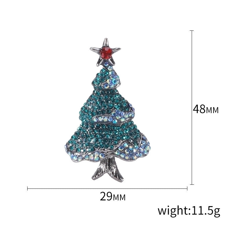 Fashion Pin Christmas Tree Alloy Inlay Rhinestones Women’S Brooches