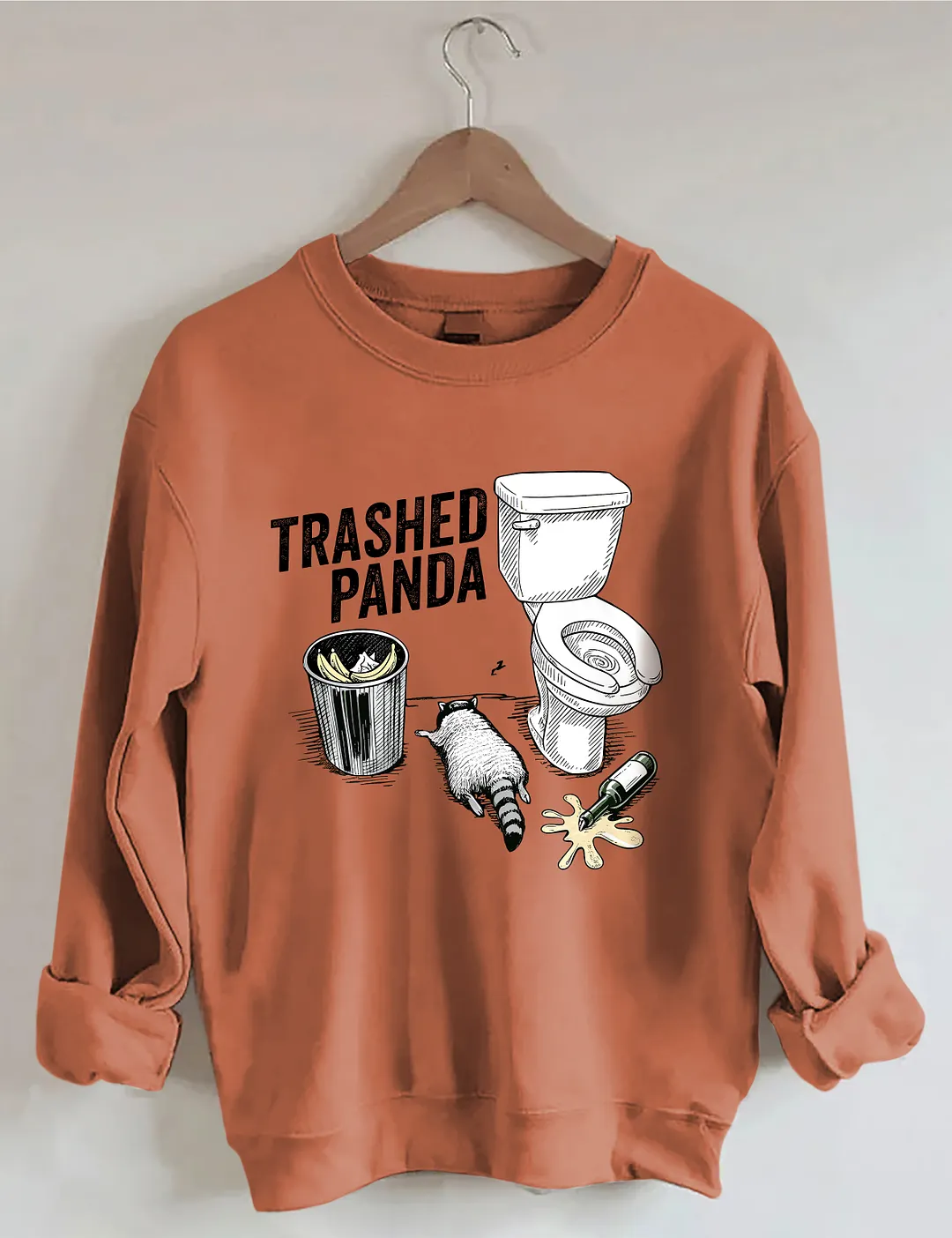 Trashed Panda Funny Drunk Raccoon Sweatshirt