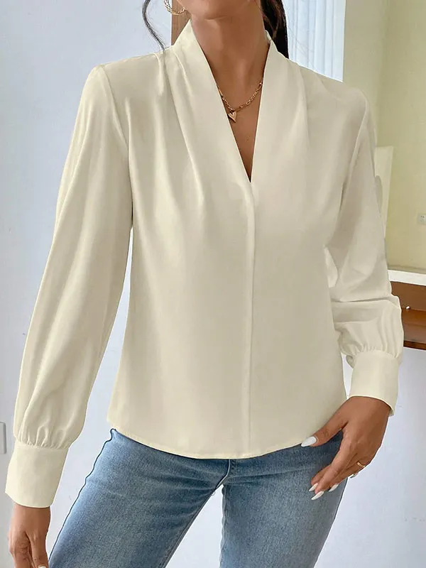 Bush Tucker Gathering V Neck Women's Long Sleeve Blouse